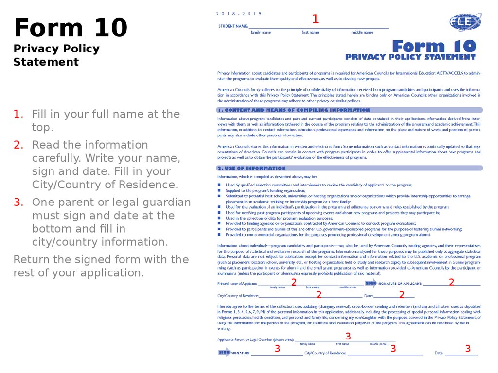 Form 10 Privacy Policy Statement