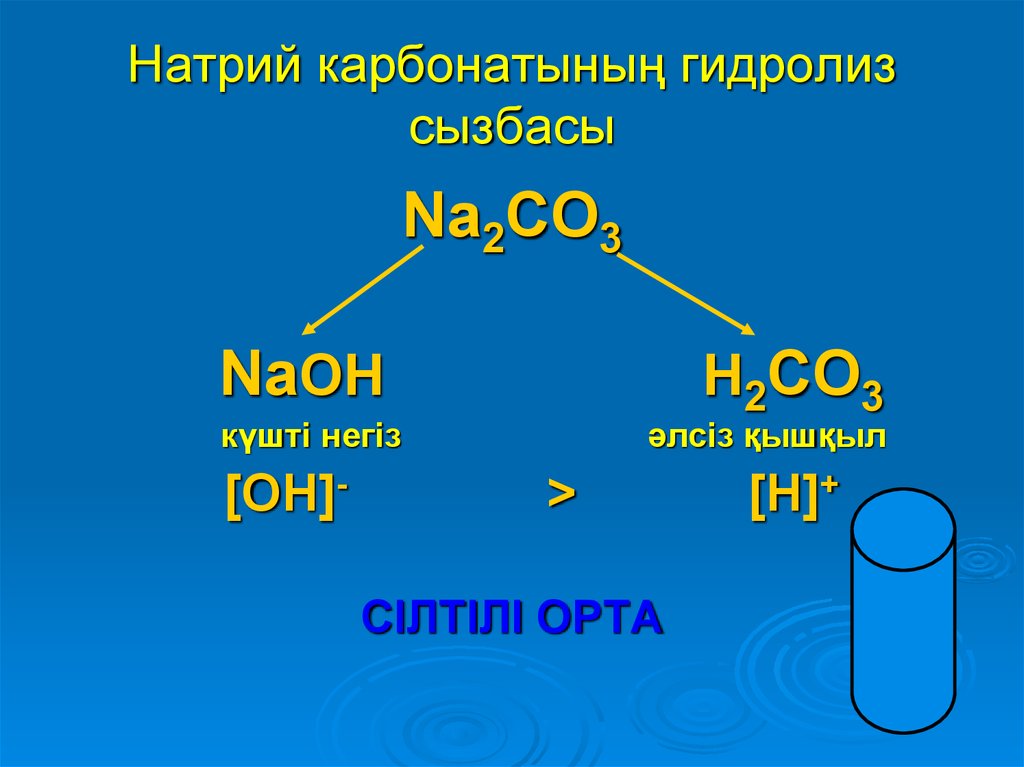Натрий карбонатының гидролиз сызбасы