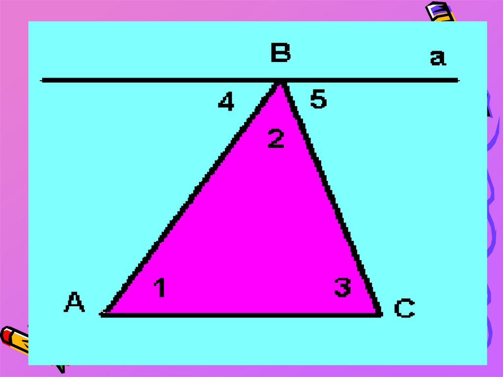 Сумма углов треугольника теорема рисунок