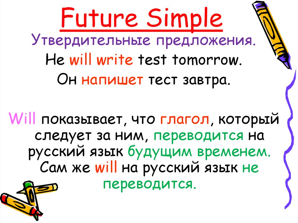 Предложения на английском на future