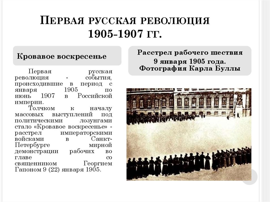 Событиям первой российской революции относится
