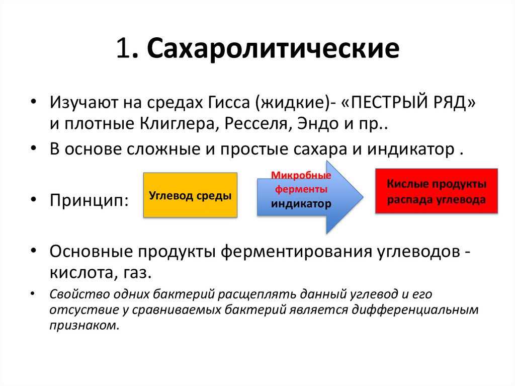 Сахаролитическую активность бактерий изучают на средах