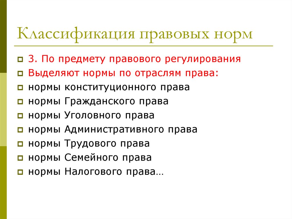 Классификация правовых норм презентация