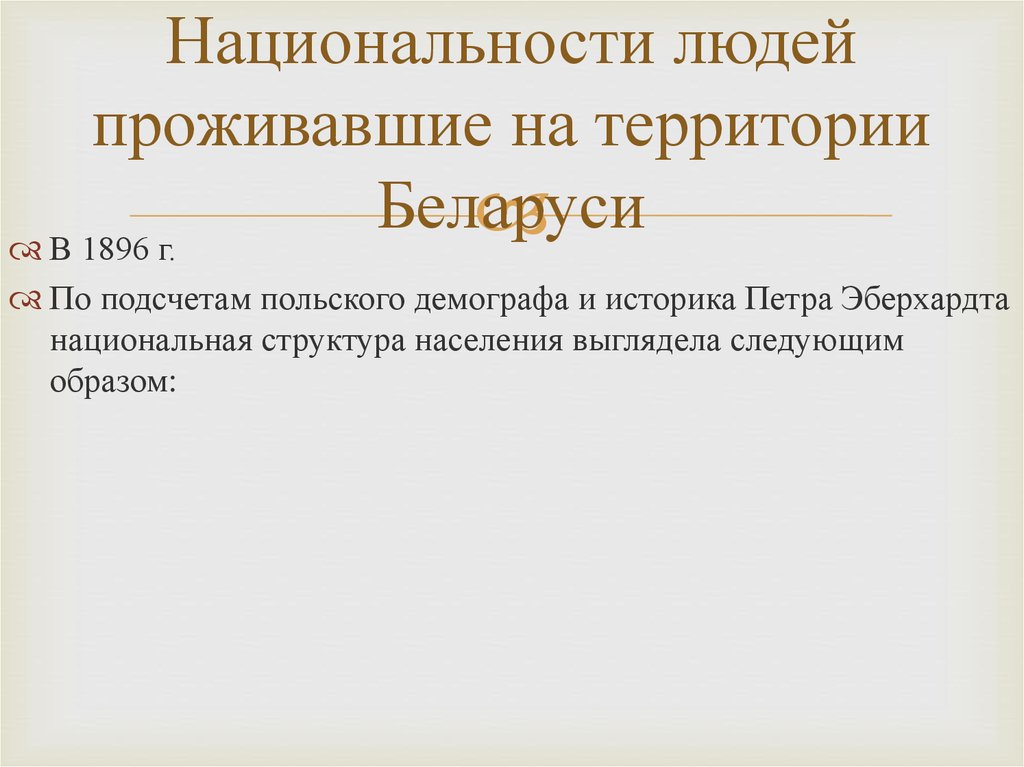Национальности людей проживавшие на территории Беларуси
