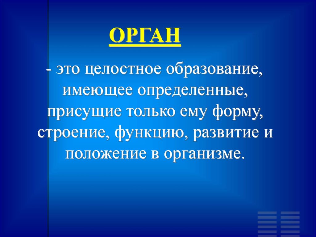 Положение в организме. Органы это целостное образование. Орган это имеющая определенную форму строение. Организм это целостность образования имеющая определенное строение. Органы человека образуют а они целостные.