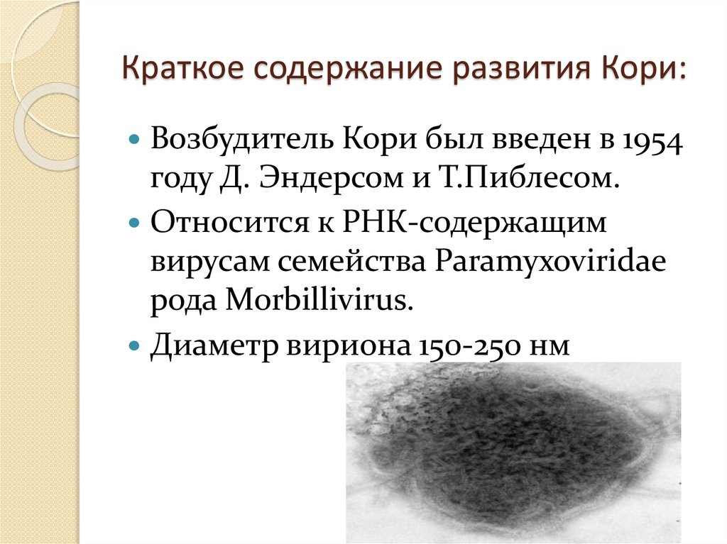 Возбудитель кори презентация