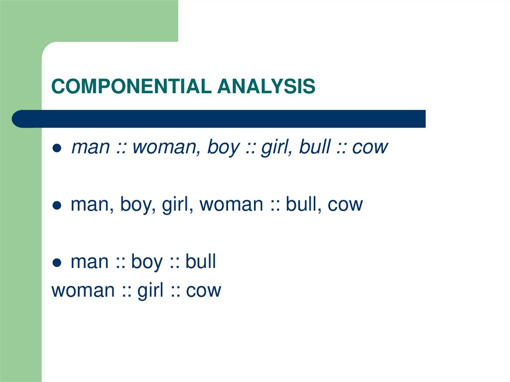 COMPONENTIAL ANALYSIS