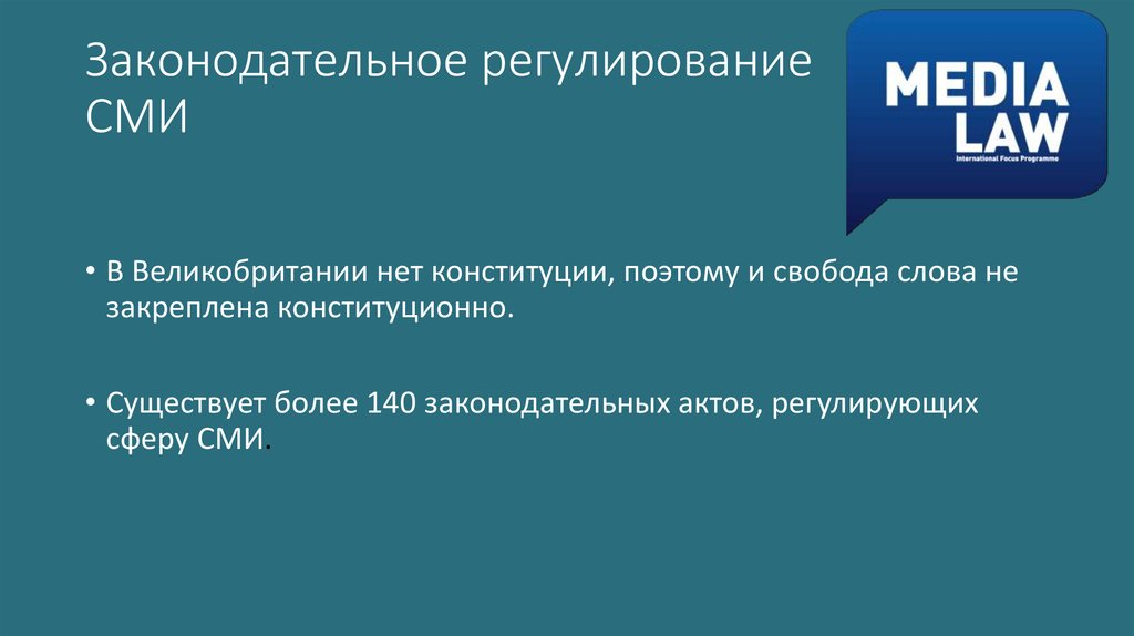 Правовое регулирование деятельности сми презентация