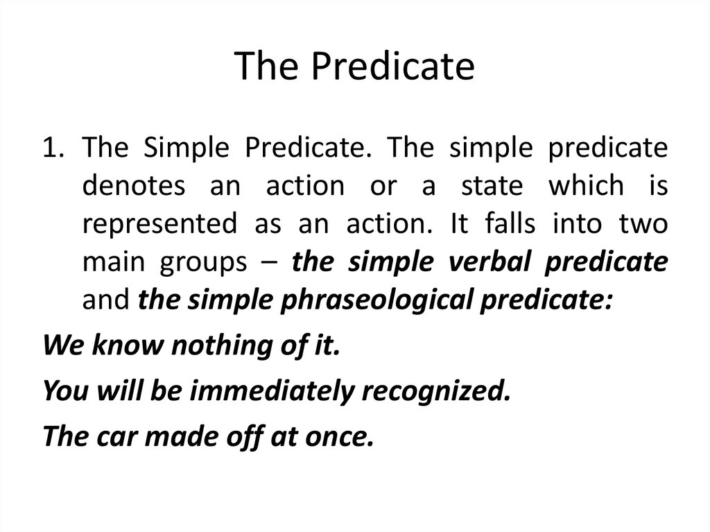 The Predicate