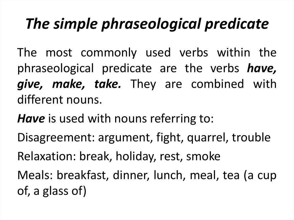 The simple phraseological predicate