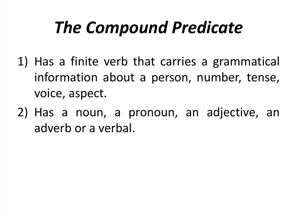 The Compound Predicate