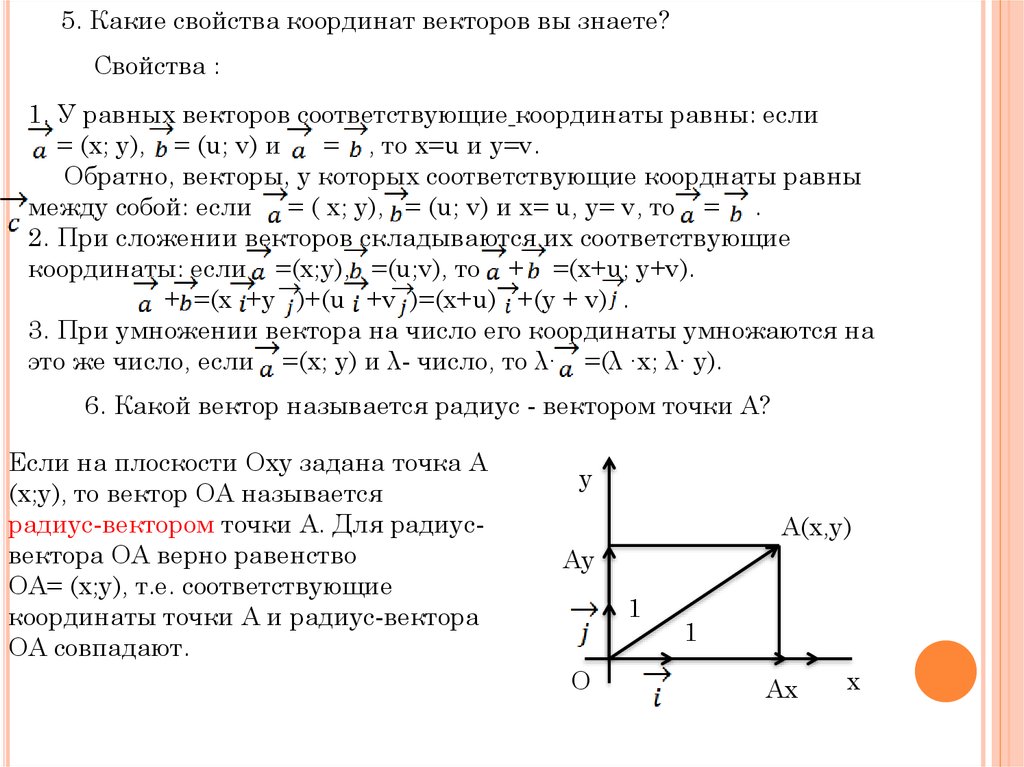 Совпадающие векторы. Свойства координат вектора. Свойтсв акоординат векторов. Свойства координат равных векторов. Свойства координат вектора и точки.