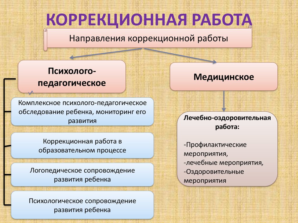 Коррекционная работа. Лечебно коррекционная работа. Коррекционное направление. Направления коррекционной работы кратко.