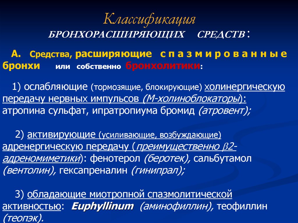 Дыхательная система фармакология презентация