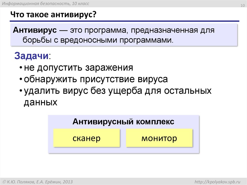 Первая программа для борьбы с вредоносной программой. Антивирусы-сканеры характеристика.