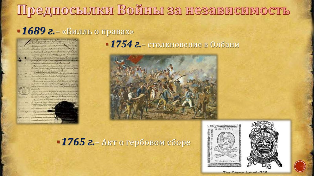 Предпосылки Войны за независимость