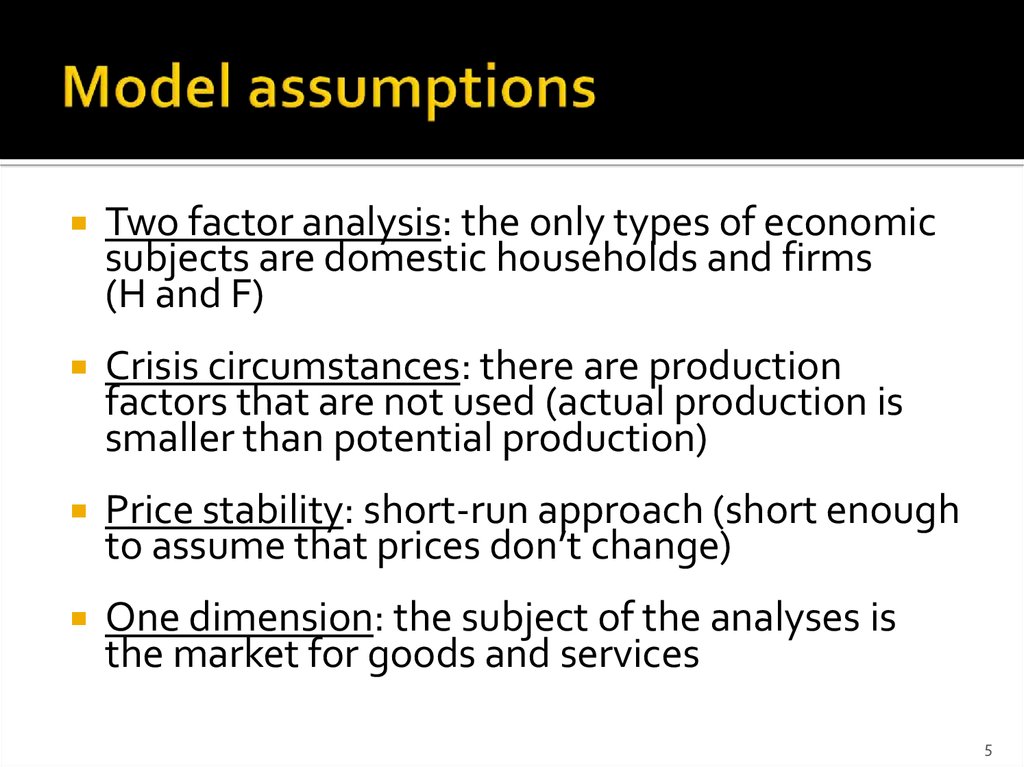 Model assumptions