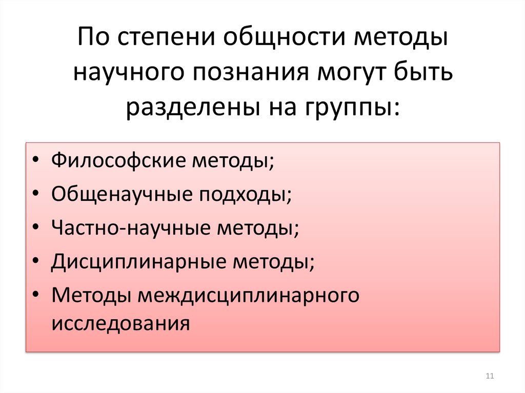 План темы научное познание