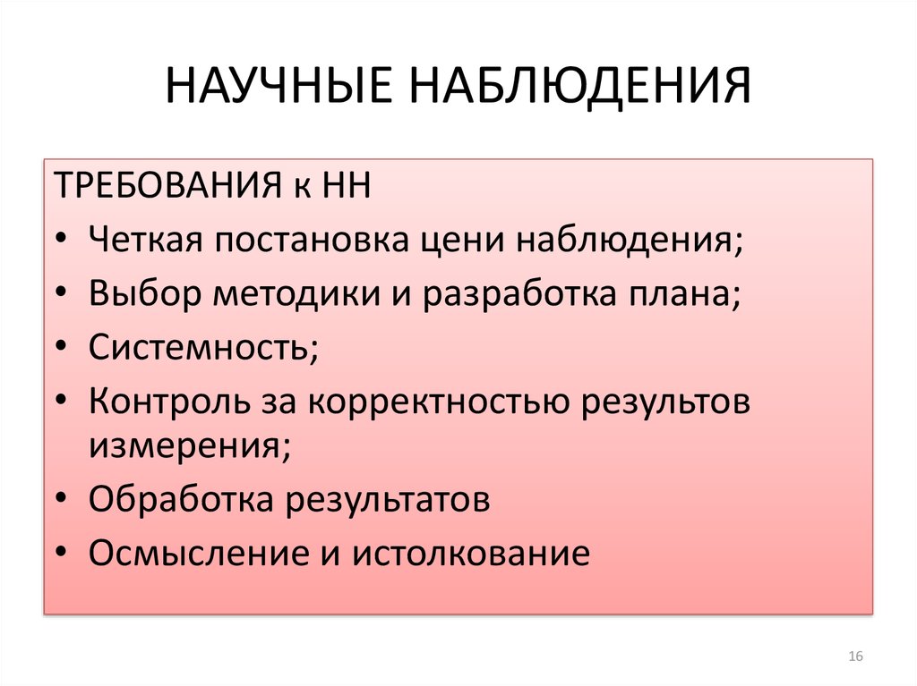 Описание научного наблюдения