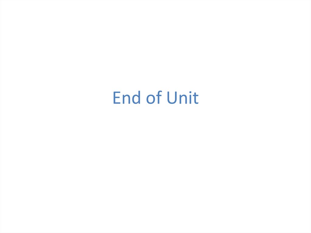 End of Unit