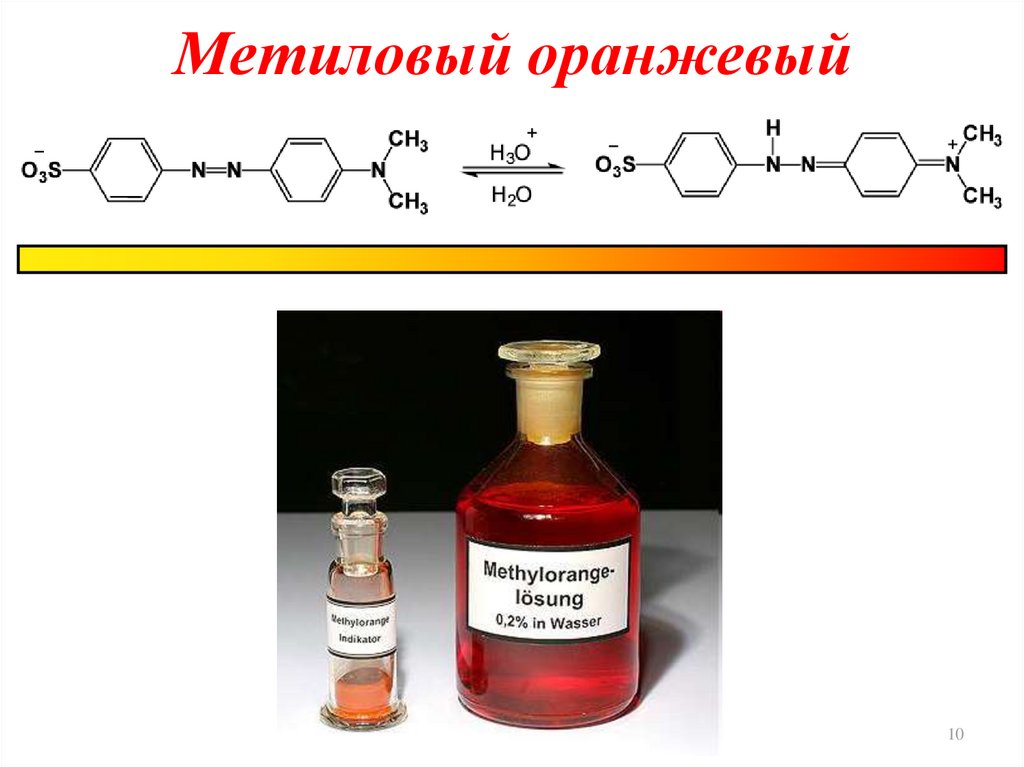 Цвет метилоранжа в кислоте