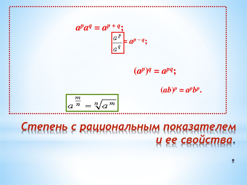 Степень с рациональным показателем