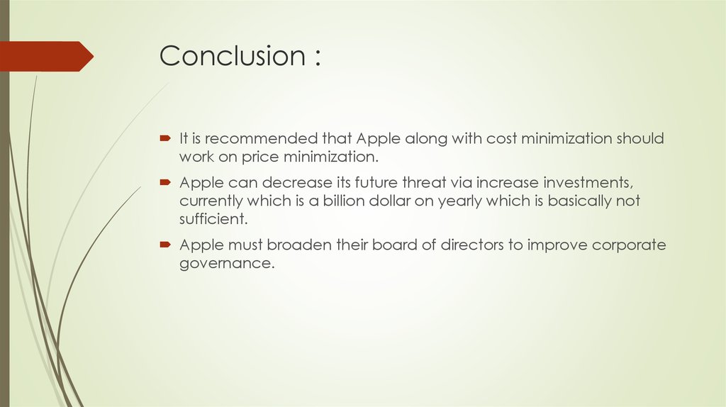 Report to the Apple Inc - online presentation