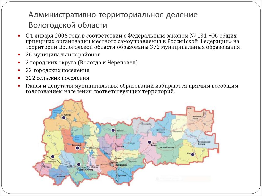 Административно-территориальное деление Вологодской области