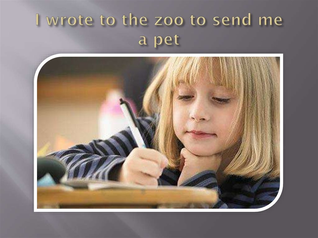 I wrote to the zoo to send me a pet