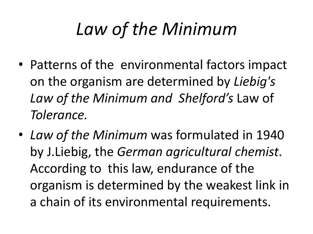 Law of the Minimum