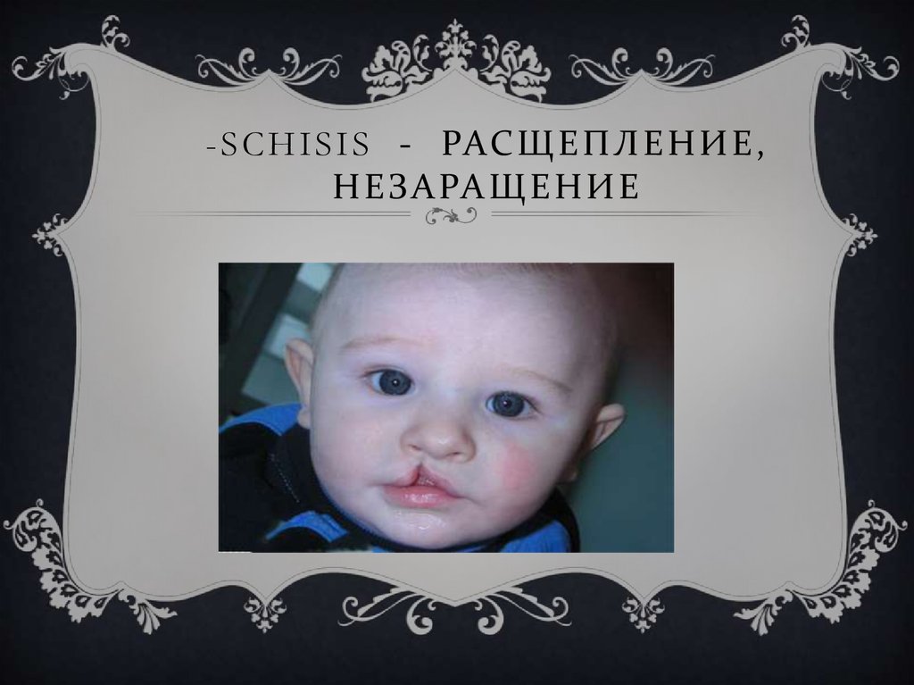 -schisis - расщепление, незаращение