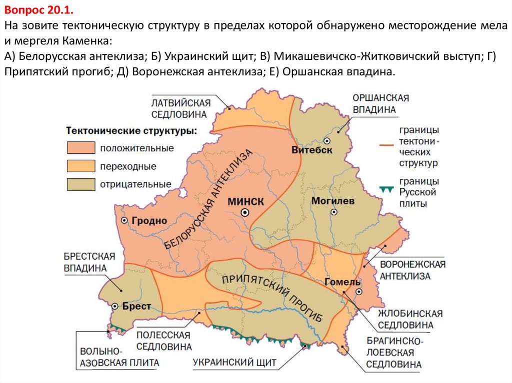 Полезные ископаемые беларуси карта