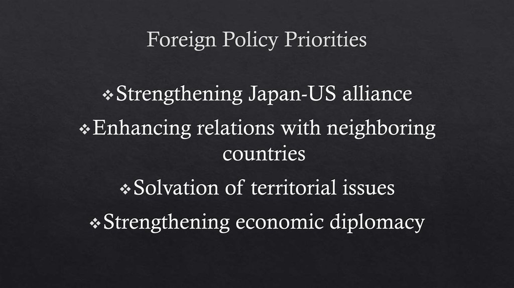 Foreign Policy Priorities