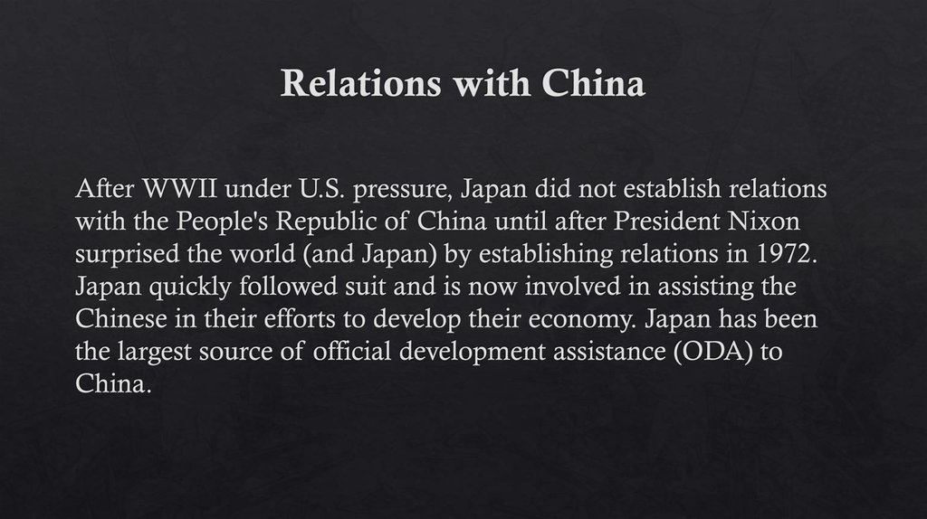 Relations with China