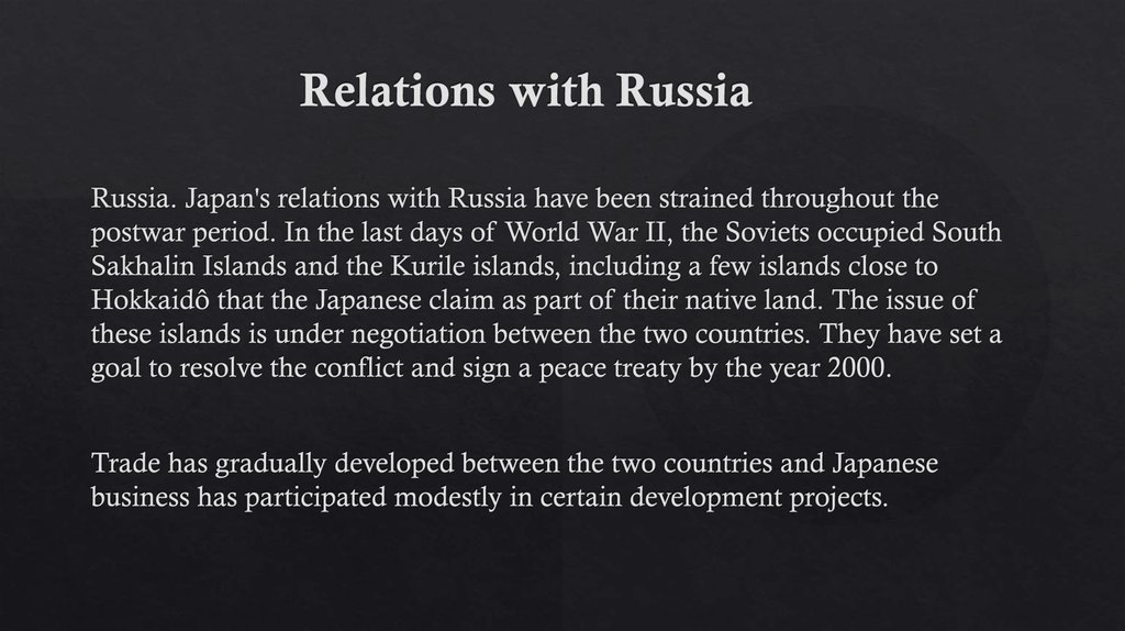 Relations with Russia