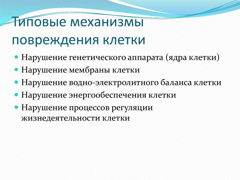 Повреждение генетического аппарата клетки приводит к