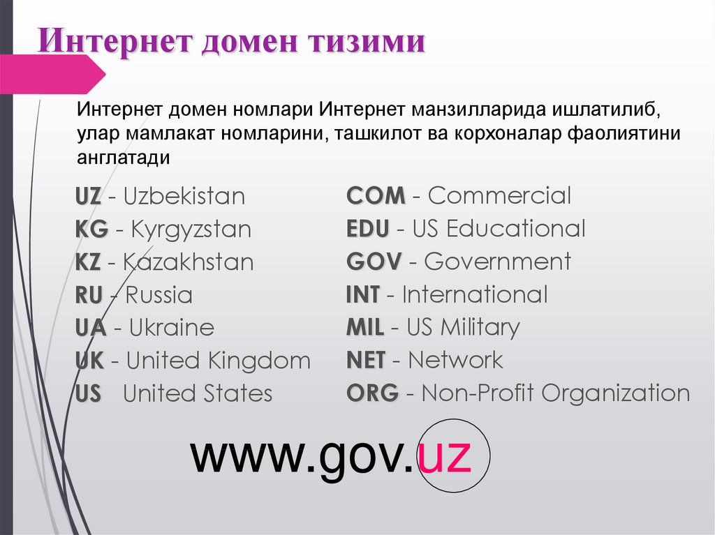 Интернет домен ru