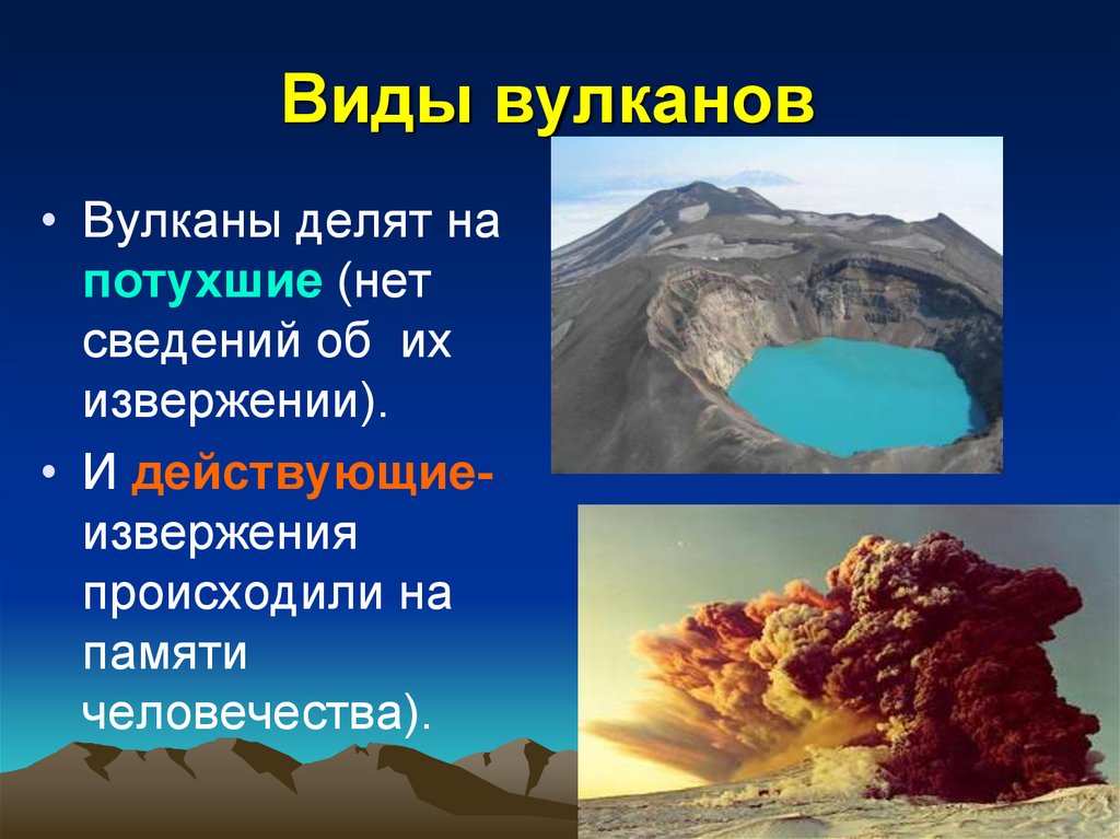 Какие вулканы называют потухшими. Виды вулканов. Какие бывают вулканы. Классификация вулканов.