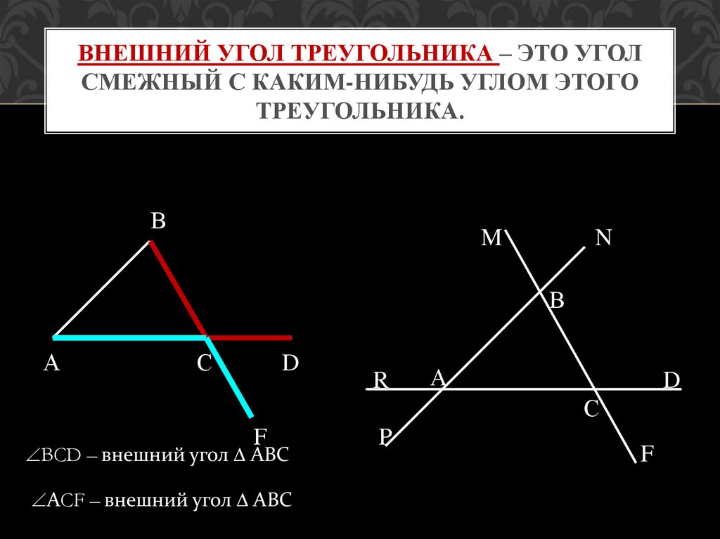 Внешний угол треугольника картинка