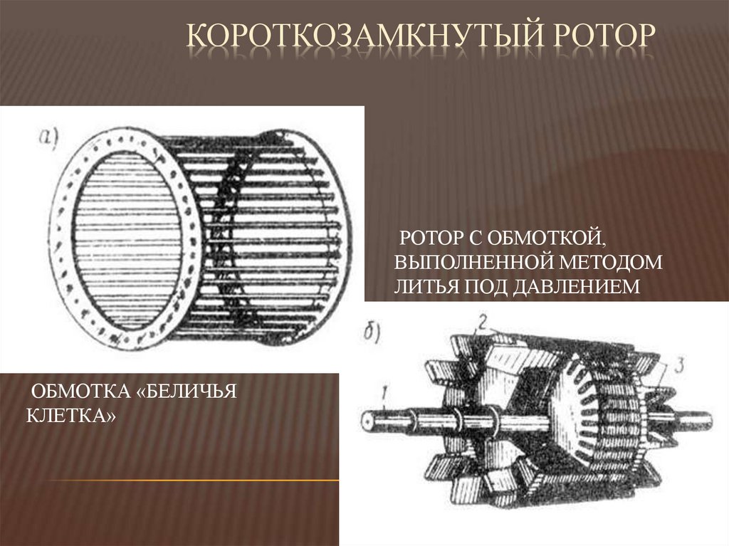 Схема асинхронной машины с короткозамкнутым ротором