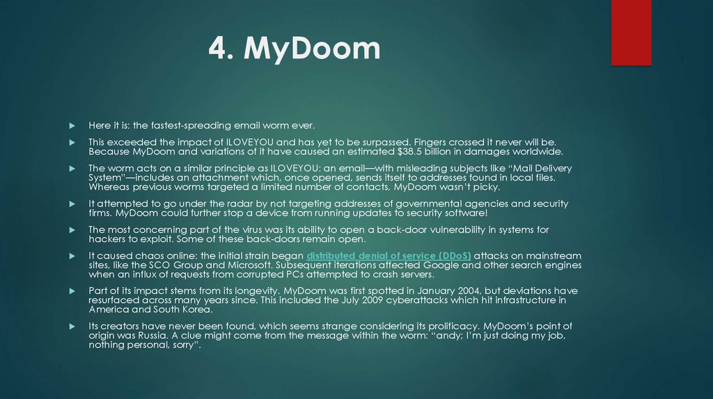 4. MyDoom