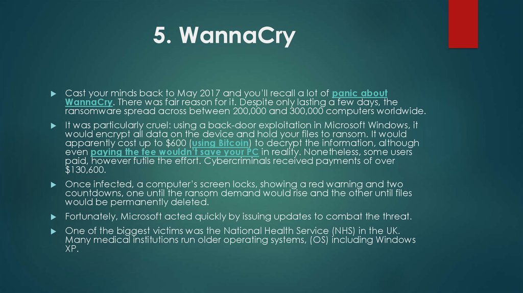 5. WannaCry