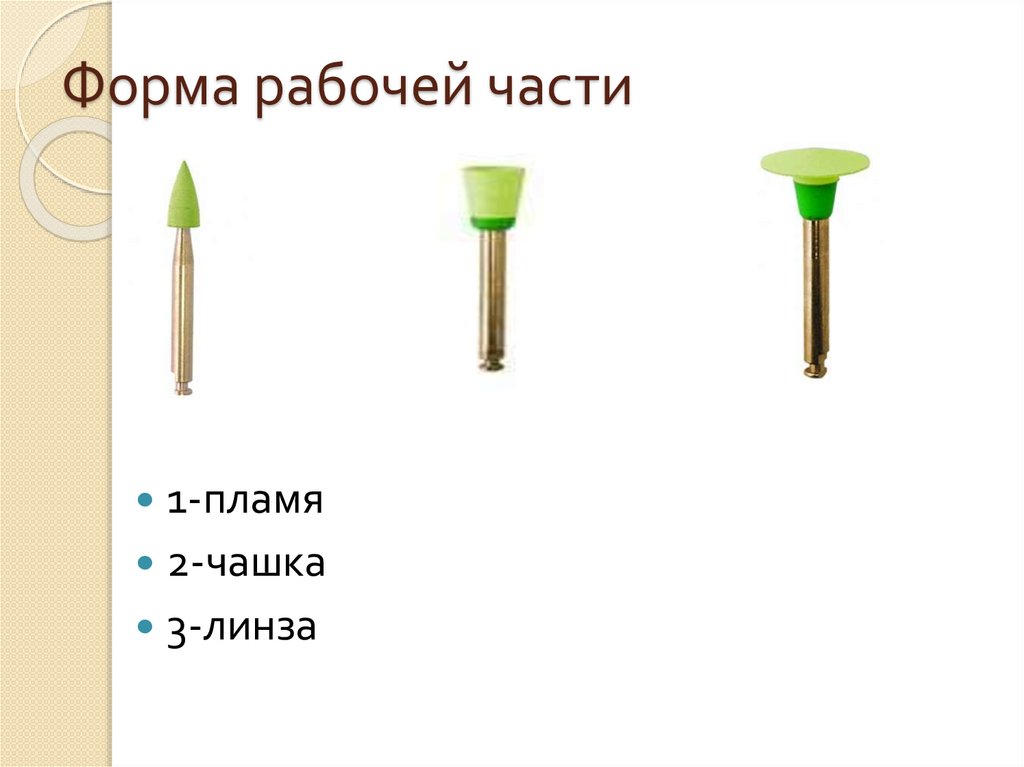 Форма рабочей части