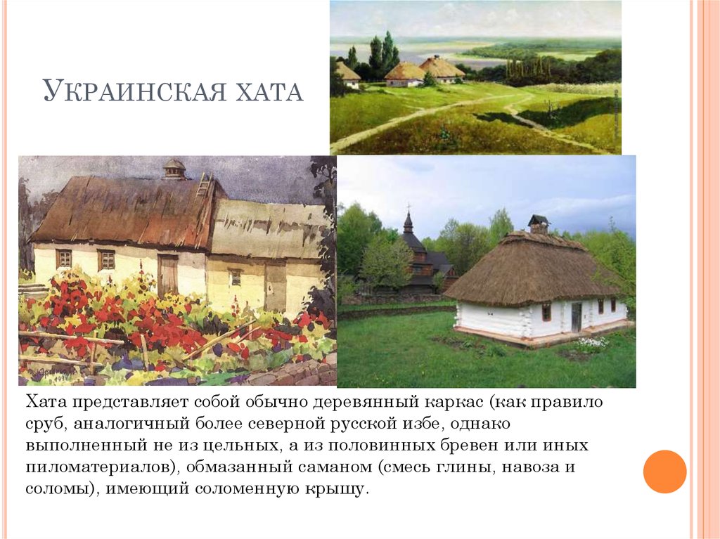 Топ хат описание. Украинская хата презентация. Украинская хата описание. Крыша украинской хаты. План украинской хаты.