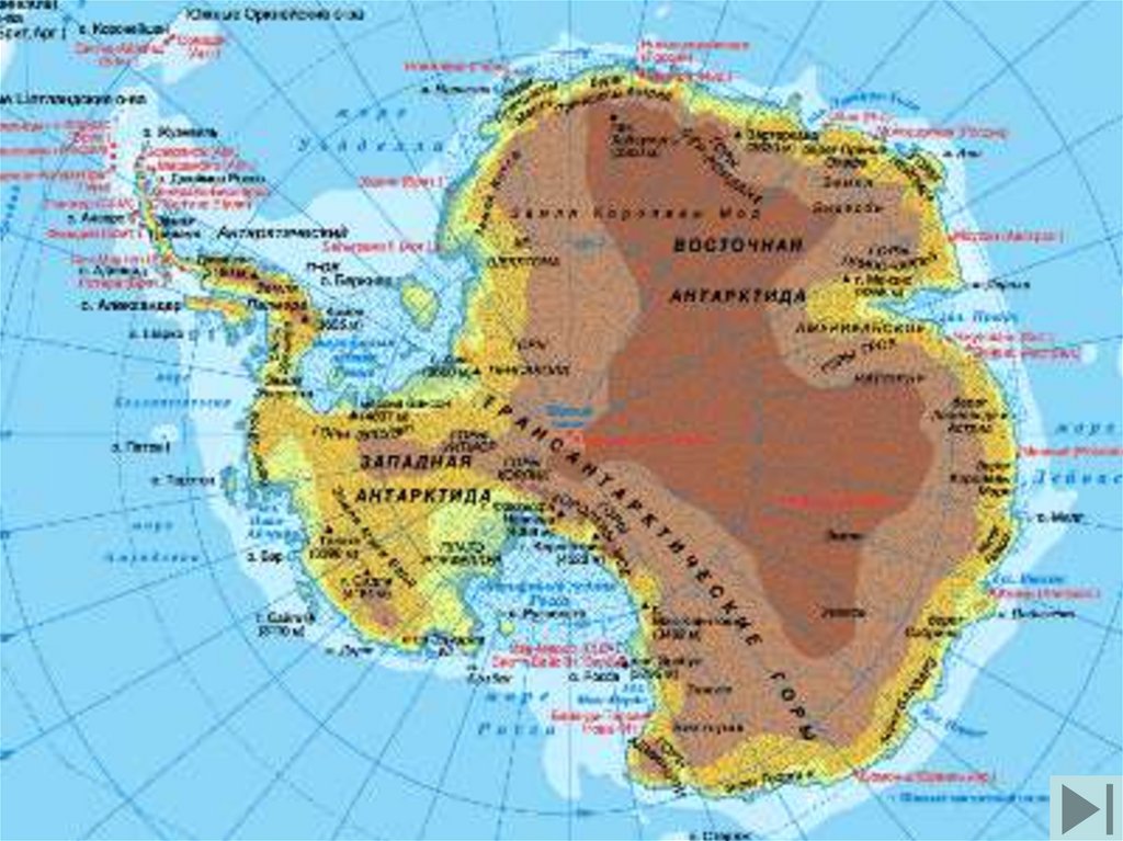 Крупные формы рельефа антарктиды. Трансантарктические горы на карте Антарктиды. Карта рельефа Антарктиды. Антарктида рельеф материка. Подледный рельеф Антарктиды карта.