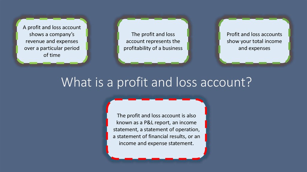 What is a profit and loss account?