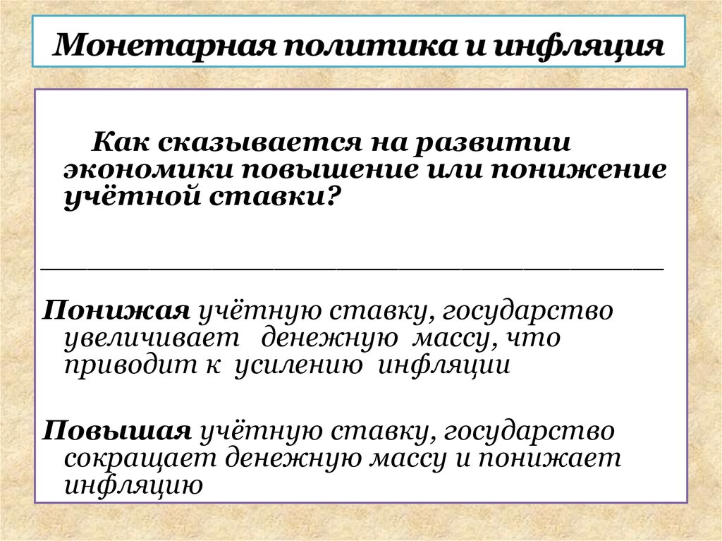 Денежная политика государства презентация