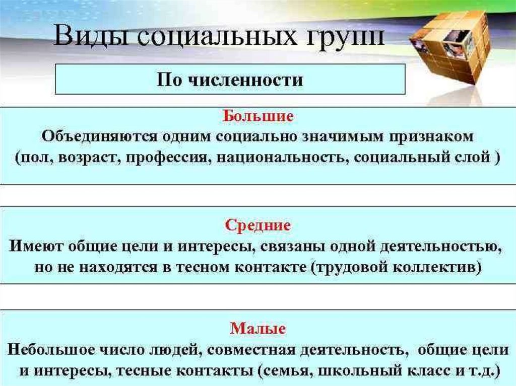 Что такое малая группа обществознание 6 класс