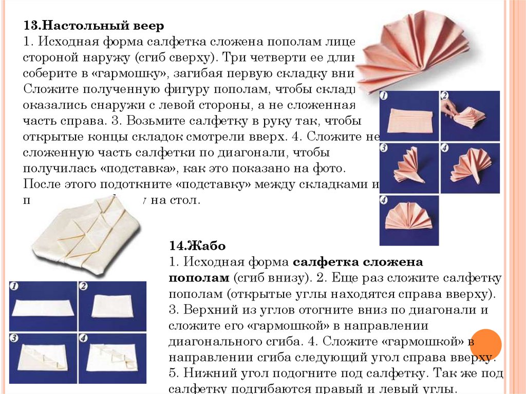 Складывание салфеток 3 класс технология презентация