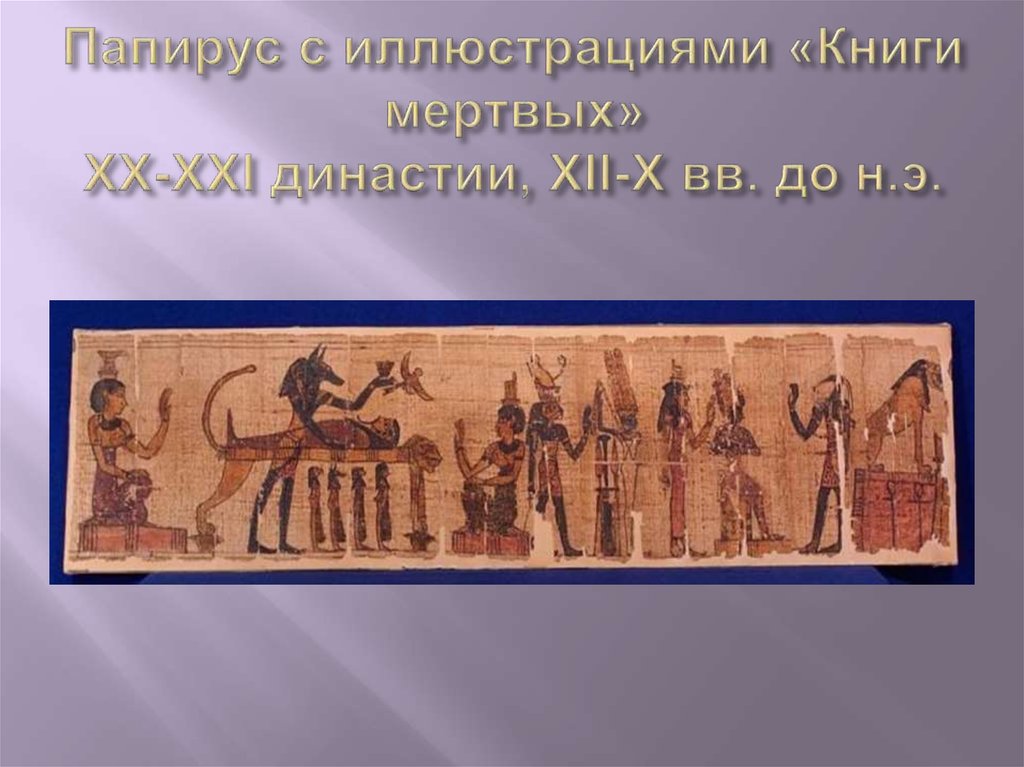 Папирус с иллюстрациями «Книги мертвых» XX-XXI династии, XII-X вв. до н.э.
